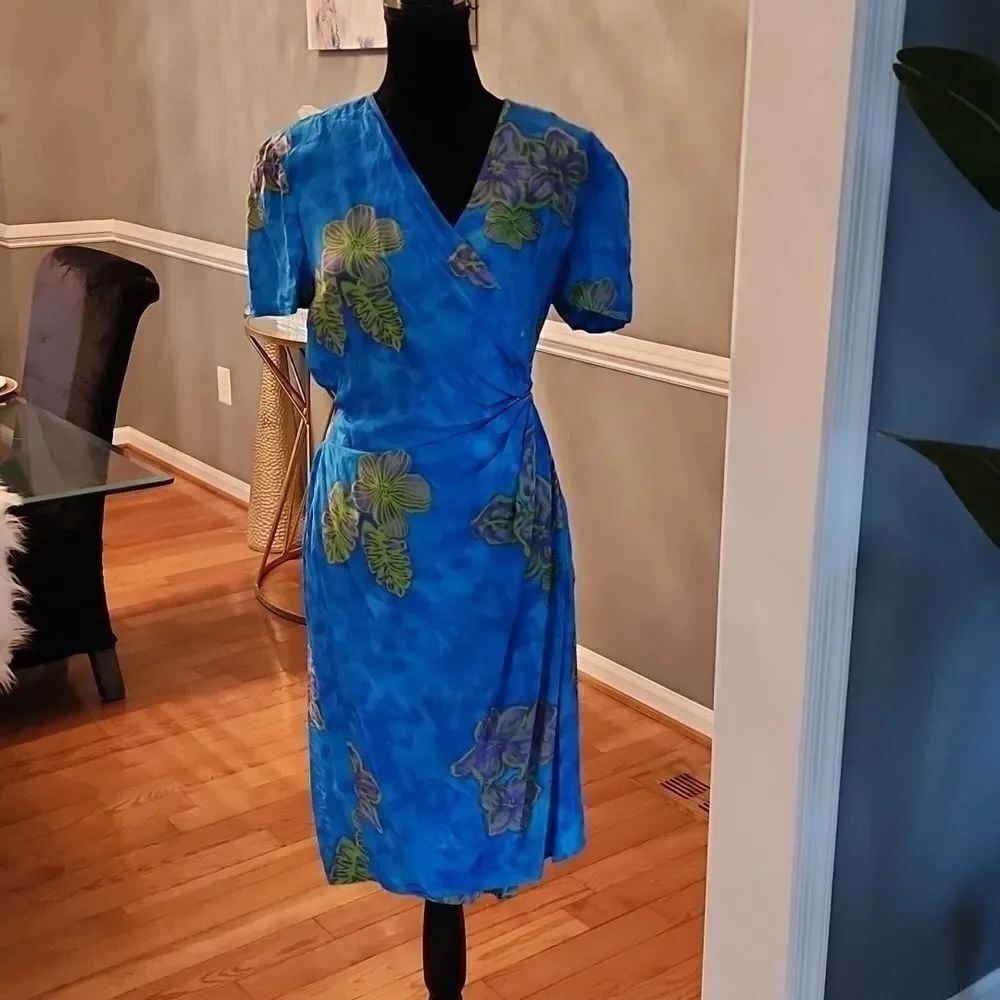 Vintage floral wrap dress